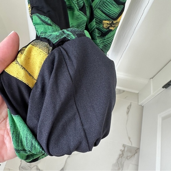 GANNI Ruched Floral Print Stretch Jersey Mini Dress Size 4 - Picture 8 of 15